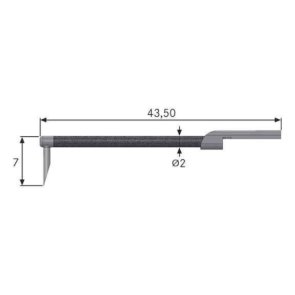 TESA TECHNOLOGY Profile probe 4-S for profile measurements under 3 mm, stylus length 7 mm, length 43.5 mm - Knife-edge stylus TESA stylus arm 4-S