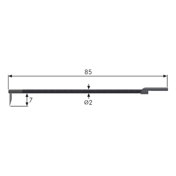 TESA TECHNOLOGY Profile probe 8-S for profile measurements under 20 mm, stylus needle length 7 mm, length 85 mm - Knife-edge stylus TESA stylus arm 8-S