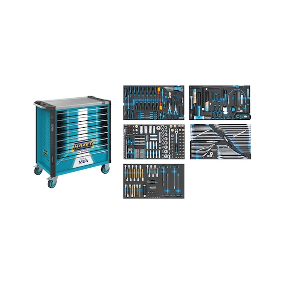 HAZET Assistent 179NXL-8S1/425 workshop trolley, 425-piece set - Workshop trolley