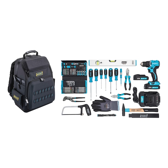 HAZET Tool rucksack 191R-1/89, 89-piece - Tool assortment