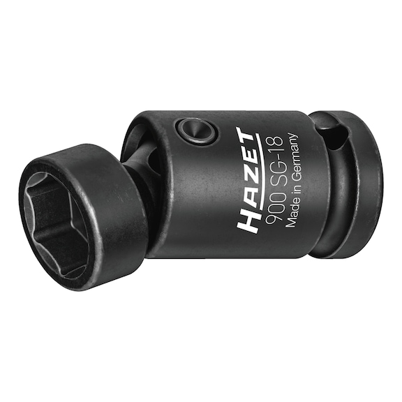 HAZET Kraft-Gelenk-Steckschl&uuml;sseleinsatz 900SG-18 1/2 Zoll (12,5 mm) Vierkant 18 mm - Kraftschraubereinsatz (6kant)