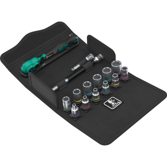 WERA Zyklop Comfort Knarrensatz 8100 SA 13 Umschalthebel 1/4 Zoll metrisch 05004022001 - Zyklop Comfort Knarre