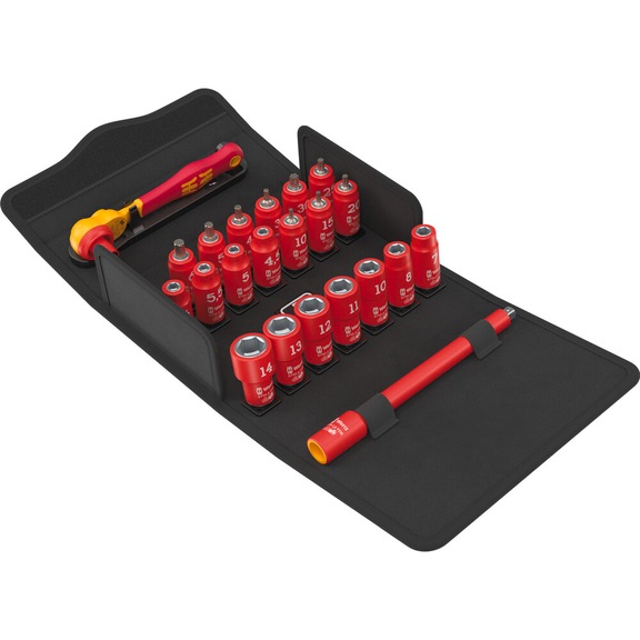 WERA Zyklop ratchet set 8100 SA VDE 1 1/4 inch drive, metric 05004967001 - Zyklop Insulated Ratchets VDE