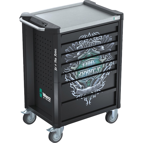WERA Stainless workshop trolley 1 9705 Tool Rebel with tool assortment 05150135001 - Workshop trolley with tool assortment