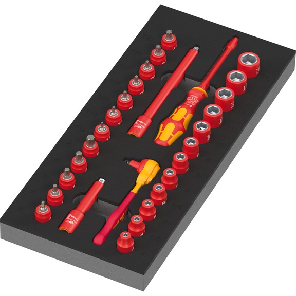 WERA Foam insert 9727 Ratchet set 1/4 inch 8007 A VDE Zyklop Set 1 05150117001 - Socket wrench set