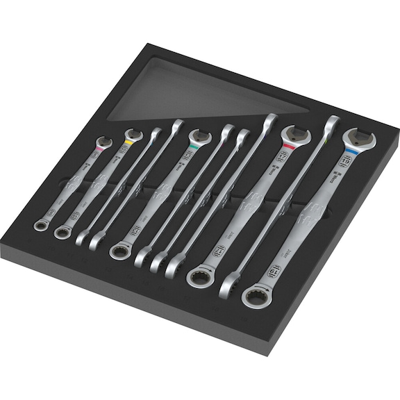 WERA Open-end and ring ratchet spanner set 9735 Foam insert 6007 Joker Set 1 05150125001 - Combination ratchet wrench set