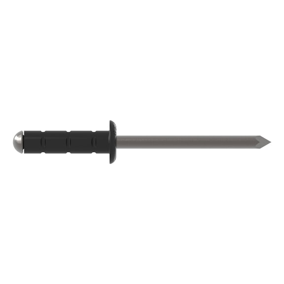 GESIPA Blind rivets, aluminium/stainless steel, 4 x 13, RAL 9011 graphite black, pack of 500, 1456154 - Blind rivet