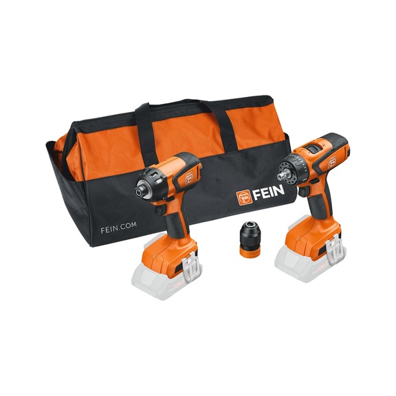 FEIN ASCD 18-200 W4 cordless impact wrench & ASCM 18 QSW cordless drill/driver - Advantage combo battery & mains