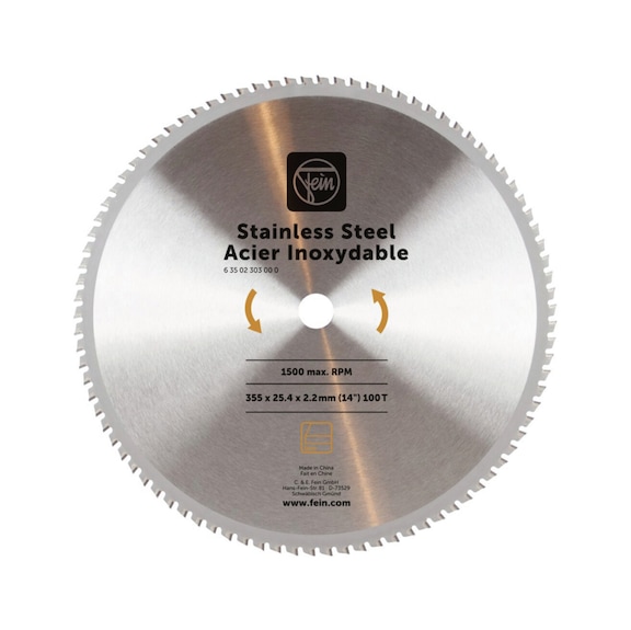 FEIN S&auml;geblatt Durchmesser 355 mm Z&auml;hne 100 Dicke 2,4 mm 63502303000 - Maschinens&auml;geblatt