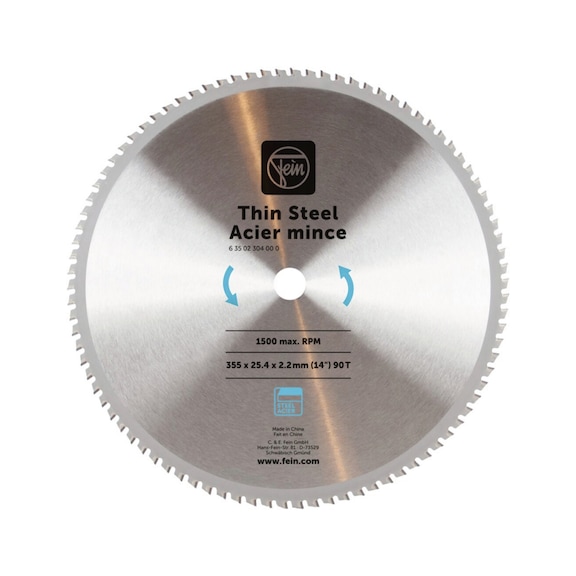 FEIN S&auml;geblatt Durchmesser 355 mm Z&auml;hne 90 Dicke 2,4 mm 63502304000 - Maschinens&auml;geblatt