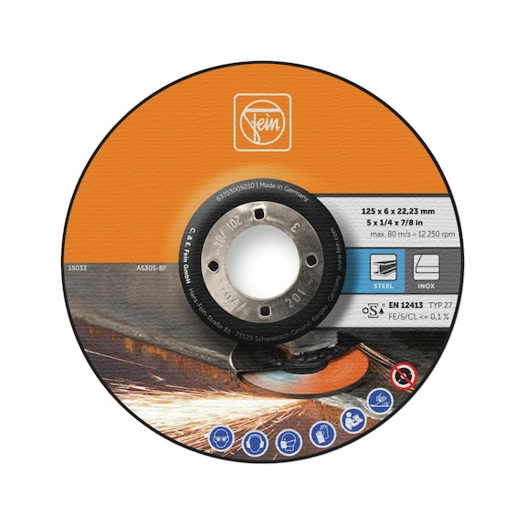 FEIN grinding disc diameter 125 mm thickness 6 mm 63703005010 - Rough grinding disc