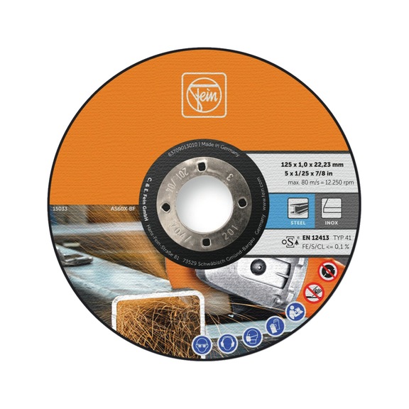 FEIN Cut-off wheel diameter 125 mm thickness 1 mm 63709013010 - Cut-off wheel