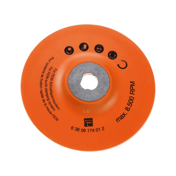 FEIN Elastischer Schleifteller Durchmesser 180 mm 63806174012 - Schleifwerkzeug aus Schleifmittel auf Unterlage