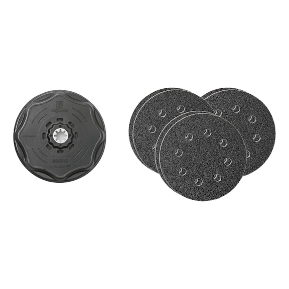 FEIN Schleifset Durchmesser 115 mm Aufnahme SLP 63806195210 - Schleifwerkzeug aus Schleifmittel auf Unterlage