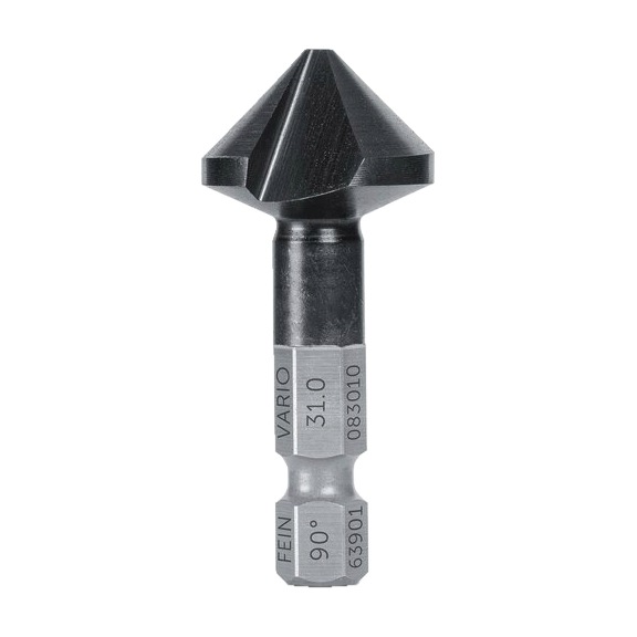 FEIN VARIO 90 Grad Kegelsenker Durchmesser 31 mm M14 L.71 mm HSS  63901083010 - Stufen- und Kegelsenker (nicht l&ouml;sbare Schneiden)