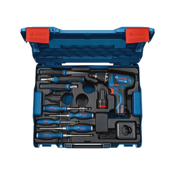 BOSCH Combo Kit GSR 12V-15 Professional und Handwerkzeuge 060186810R - Elektrowerkzeugset