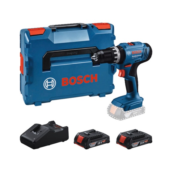 BOSCH GSB 18V-25 cordless impact drill/driver, 2 x GBA 18V 2.0Ah batteries in L-BOXX 06019K9302 - Impact drill (cordless)