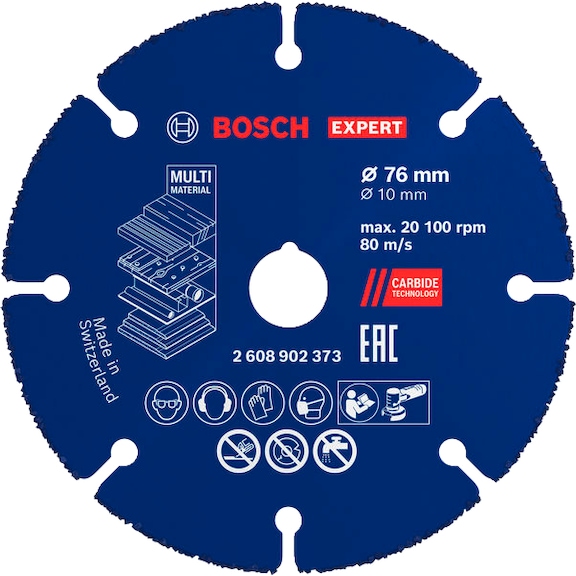 BOSCH EXPERT multi-material carbide cutting disc, 76 x 10 mm 2608902373 - Cutting-off wheel