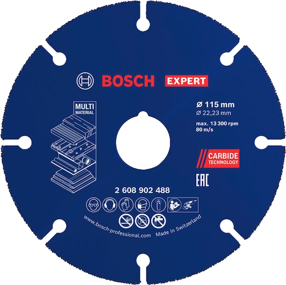 BOSCH EXPERT&nbsp;Multi Material Carbide-Trennscheibe, 115&nbsp;x&nbsp;22,23&nbsp;mm 2608902488 - Trennschleifscheibe