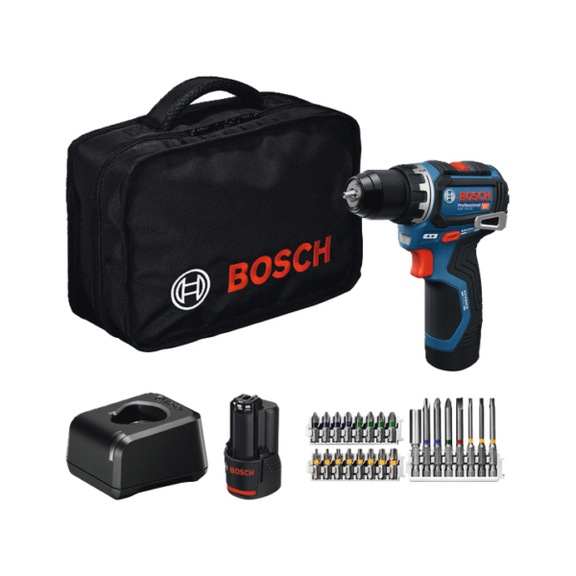 BOSCH Akku-Bohrschrauber GSR 12V-32, 2x Akku GBA 12V 2.0Ah, Werkzeugtasche 06019N7006 - Bohrschrauber (Akku)