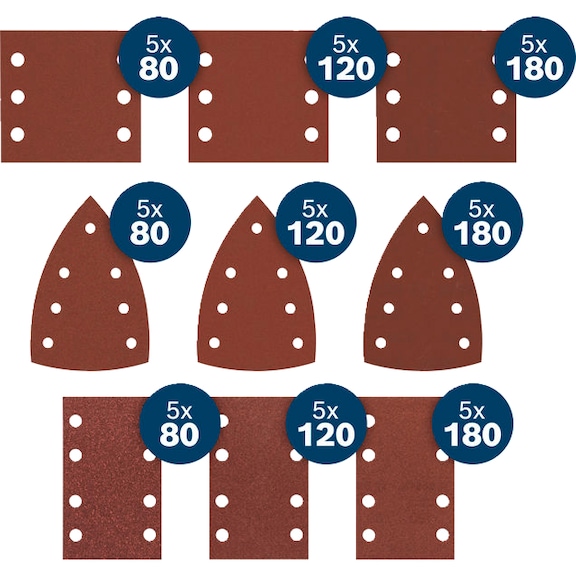 BOSCH EXPERT C430 Schleifpapier-Set 115x107/100x150/80x133mm 45teilig 2608623346 - EXPERT C430 Schleifpapier-Set