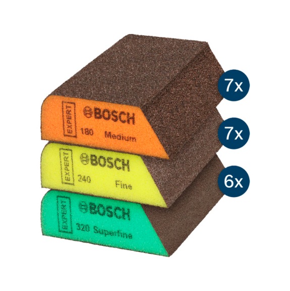 BOSCH EXPERT S470 Combination Block, 69 x 97 x 26 mm, medium/fine/superfine, 20 pieces 2608902491 - Abrasives, grinding tools (other)