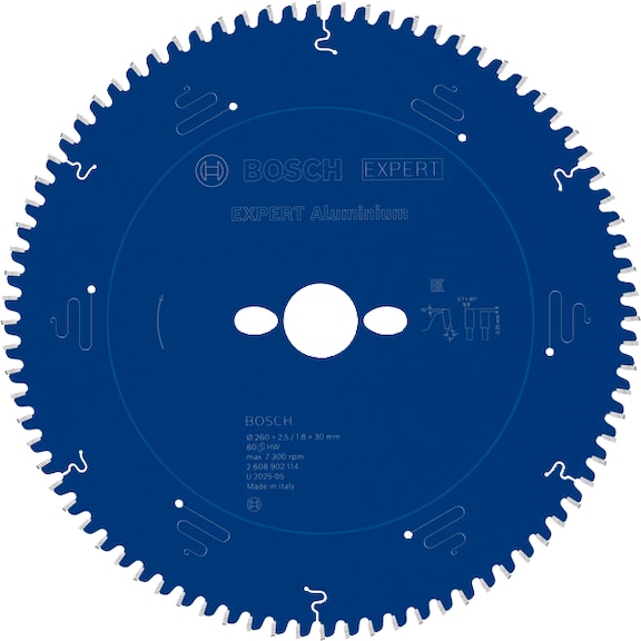 BOSCH EXPERT aluminium circular saw blade, 260 x 30 mm, Z80 2608902114 - EXPERT Aluminium circular saw blade