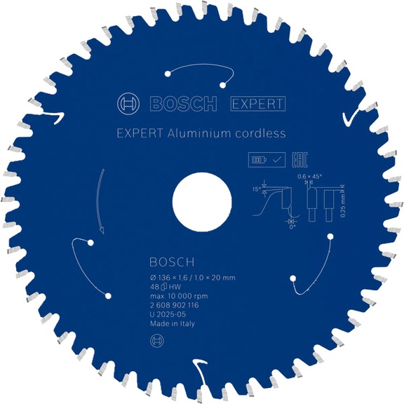 BOSCH EXPERT Aluminium Kreiss&auml;geblatt, 136x20 mm, Z48 2608902116 - EXPERT Aluminium Kreiss&auml;geblatt