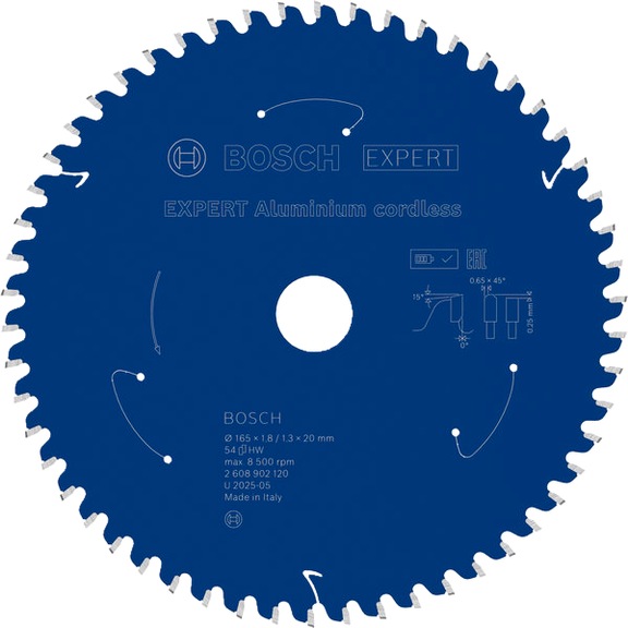 BOSCH EXPERT Aluminium Kreiss&auml;geblatt, 165x20 mm, Z54 2608902120 - EXPERT Aluminium Kreiss&auml;geblatt