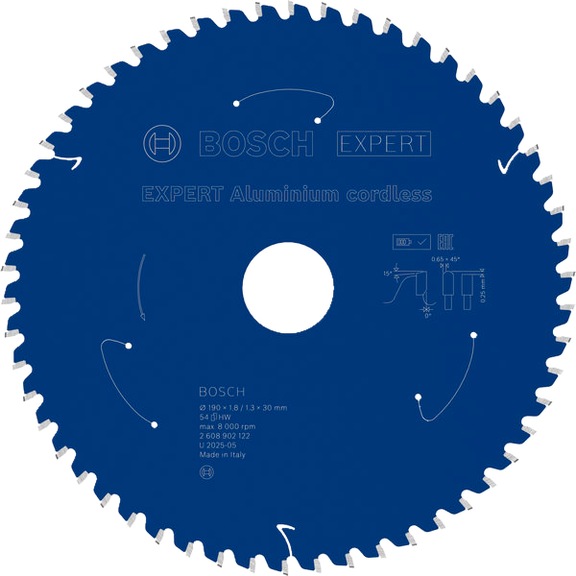 BOSCH EXPERT Aluminium Kreiss&auml;geblatt, 190x30 mm, Z54 2608902122 - EXPERT Aluminium Kreiss&auml;geblatt