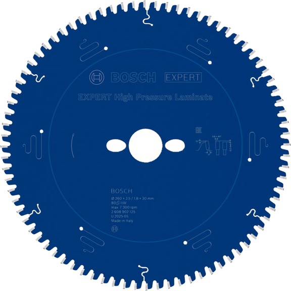BOSCH EXPERT High-Pressure Laminate Circular Saw Blade, 260x30 mm, Z80 2608902125 - EXPERT High-Pressure Laminate Circular Saw Blade