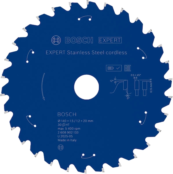 BOSCH EXPERT Stainless Steel Kreiss&auml;geblatt, 140x20 mm, Z30 2608902133 - EXPERT Stainless Steel Kreiss&auml;geblatt