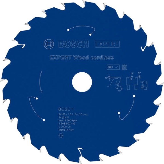 BOSCH EXPERT Wood circular saw blade, 165 x 1.45 x 20 mm, Z24 2608902149 - EXPERT Wood Circular Saw Blade