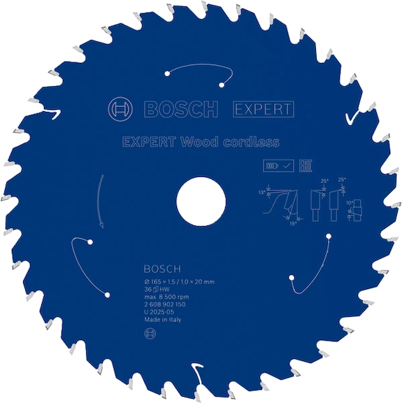 BOSCH EXPERT Wood circular saw blade, 165 x 1.45 x 20 mm, Z36 2608902150 - EXPERT Wood Circular Saw Blade