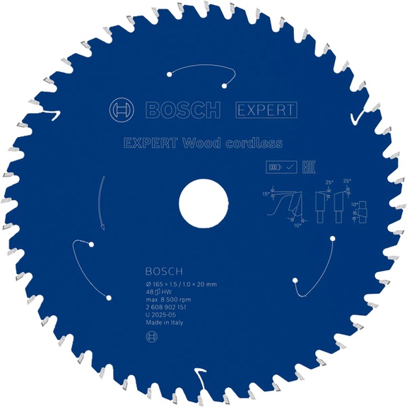 BOSCH EXPERT Wood circular saw blade, 165 x 1.45 x 20 mm, Z48 2608902151 - EXPERT Wood Circular Saw Blade