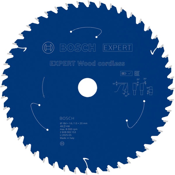 BOSCH EXPERT Wood circular saw blade, 184 x 20 mm, Z48 2608902153 - EXPERT Wood Circular Saw Blade
