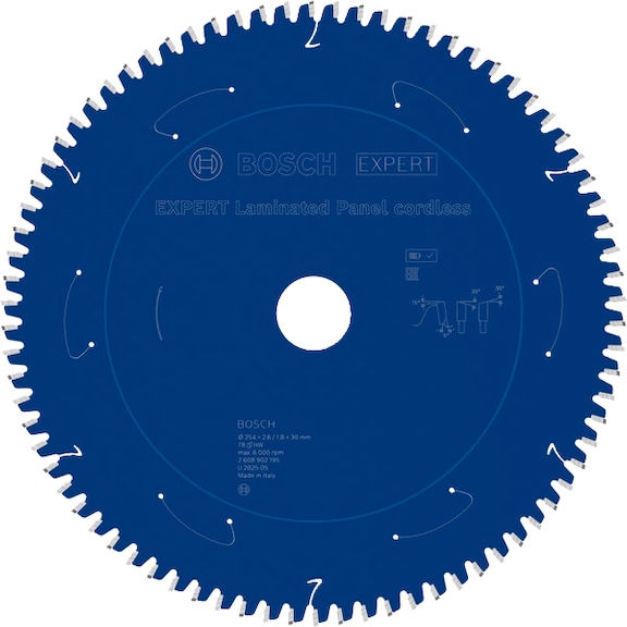 BOSCH EXPERT Laminated Panel circular saw blade, 254 x 30 mm, Z78 2608902195 - EXPERT Laminated Panel Circular Saw Blade
