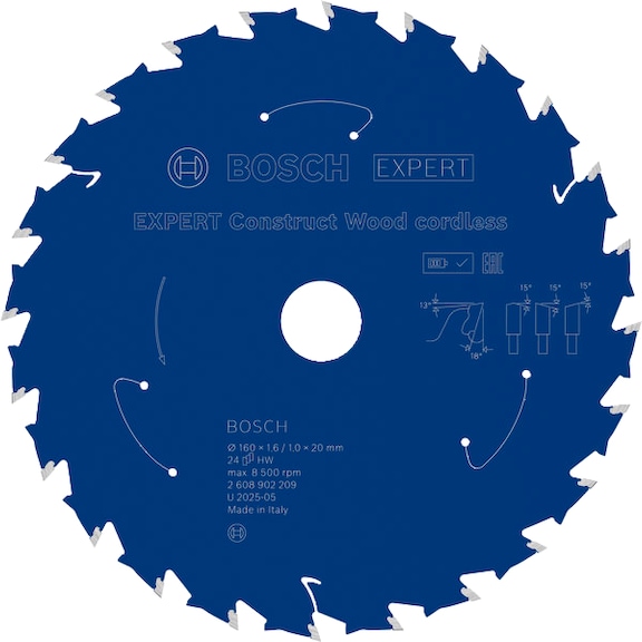 BOSCH EXPERT Construct Wood Kreiss&auml;geblatt, 160x1,6x20 mm, T24 2608902209 - EXPERT Construct Wood Kreiss&auml;geblatt