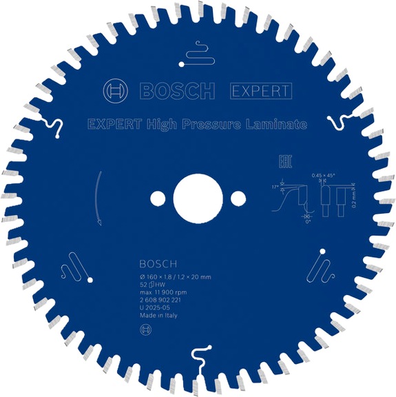 BOSCH EXPERT High Pressure Laminate Kreiss&auml;geblatt, 160x20 mm, Z52 2608902221 - EXPERT High Pressure Laminate Kreiss&auml;geblatt