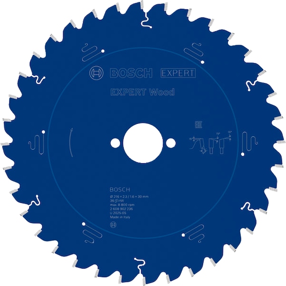 BOSCH EXPERT Wood circular saw blade, 216 x 30 mm, 36 teeth 2608902236 - EXPERT Wood Circular Saw Blade