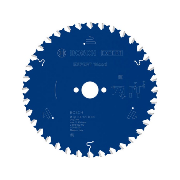 BOSCH EXPERT Wood circular saw blade, 160 x 1.8 x 20 mm, Z36 2608902142 - EXPERT Wood Circular Saw Blade
