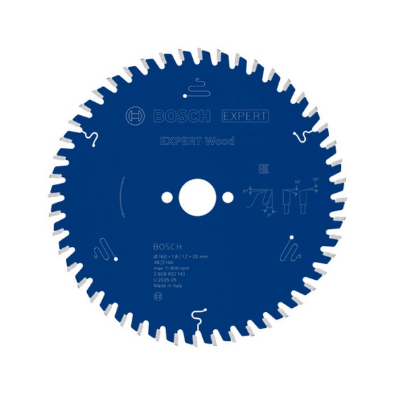 BOSCH EXPERT Wood circular saw blade, 160 x 1.8 x 20 mm, Z48 2608902143 - EXPERT Wood Circular Saw Blade
