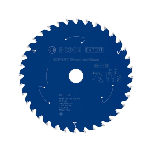 BOSCH EXPERT Wood circular saw blade, 160 x 1.45 x 20 mm, Z36 2608902146 - EXPERT Wood Circular Saw Blade