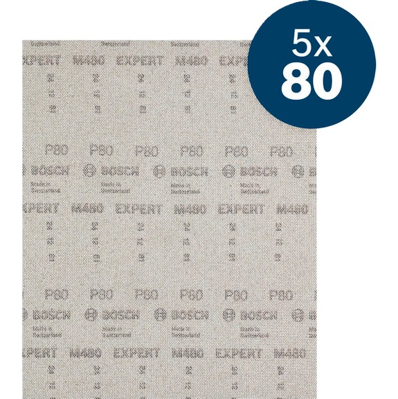 BOSCH EXPERT M480 sanding mesh, 230 x 280 mm, K80, 5 pieces 2608902503 - EXPERT M480 Abrasive Mesh