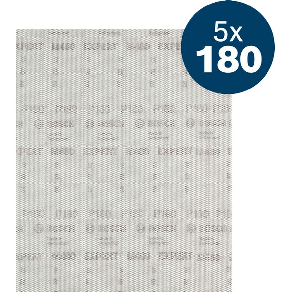 BOSCH EXPERT M480 sanding mesh, 230 x 280 mm, K180, 5 pieces 2608902507 - EXPERT M480 Abrasive Mesh