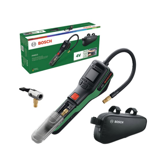 BOSCH Akku-Druckluftpumpe PNEO, Fahrradtasche 0603947501 - Luftpumpe (Akku)