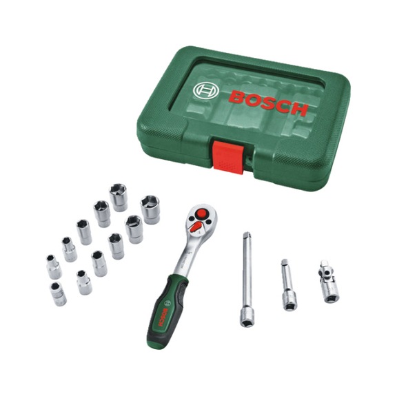 BOSCH Handwerkzeuge 1/4-Ratschen-Set 15 teilig 1600A03EG1 - Handwerkzeug (Teile)
