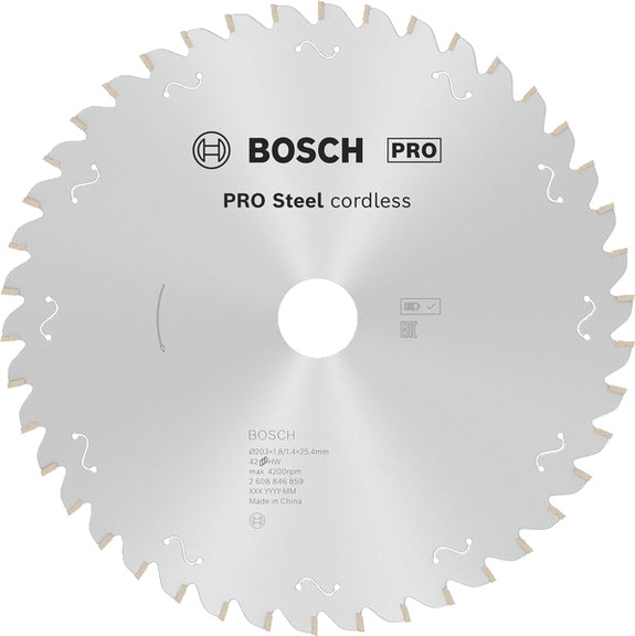 BOSCH PRO Steel cordless circular saw blade, 203 x 1.8 x 25.4 mm 2608846859 - PRO Steel cordless circular saw blade