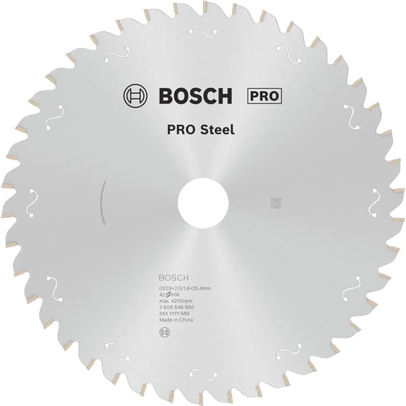 BOSCH PRO&nbsp;Steel corded Kreiss&auml;geblatt, 203 x 2 x 25,4&nbsp;mm 2608846860 - PRO&nbsp;Steel cordless Kreiss&auml;geblat