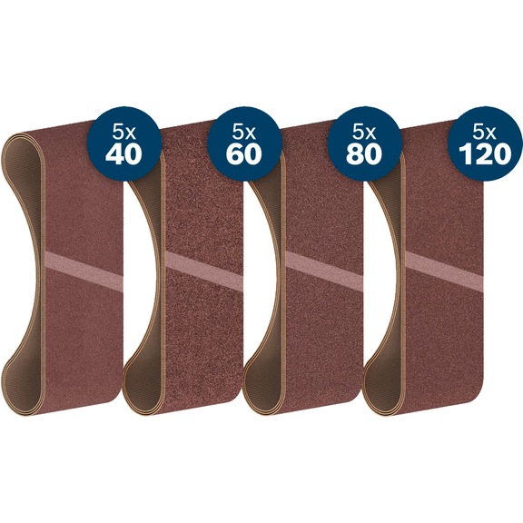 BOSCH PRO X440 Schleifband Set, 100x610mm, 20 teilig Starter Pack 2608623334 - Schleifbandset f&uuml;r Bandschleifer
